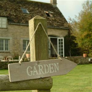 Wooden garden sign